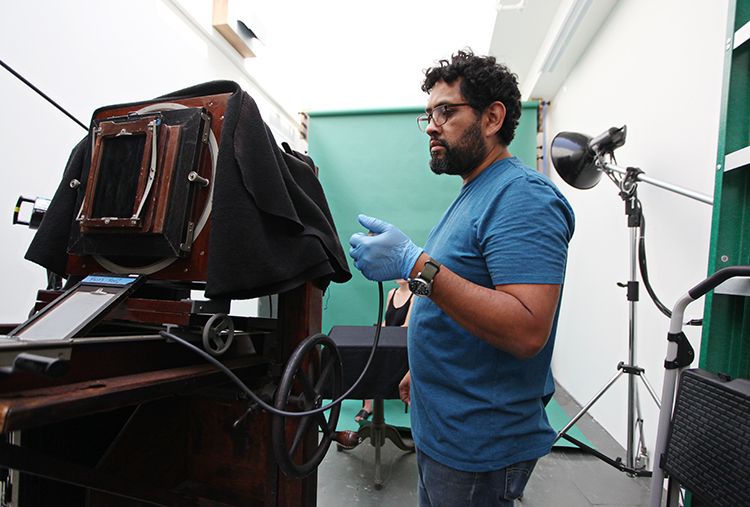 Daniel Carrillo in his studio, photograph by Kelly O for City Arts